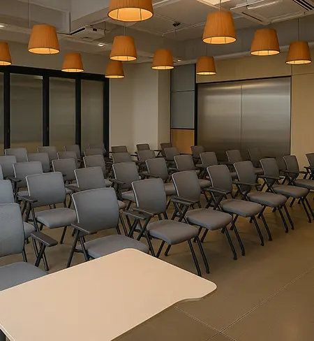 Elegant and modern conference setup at Wibes Adajan