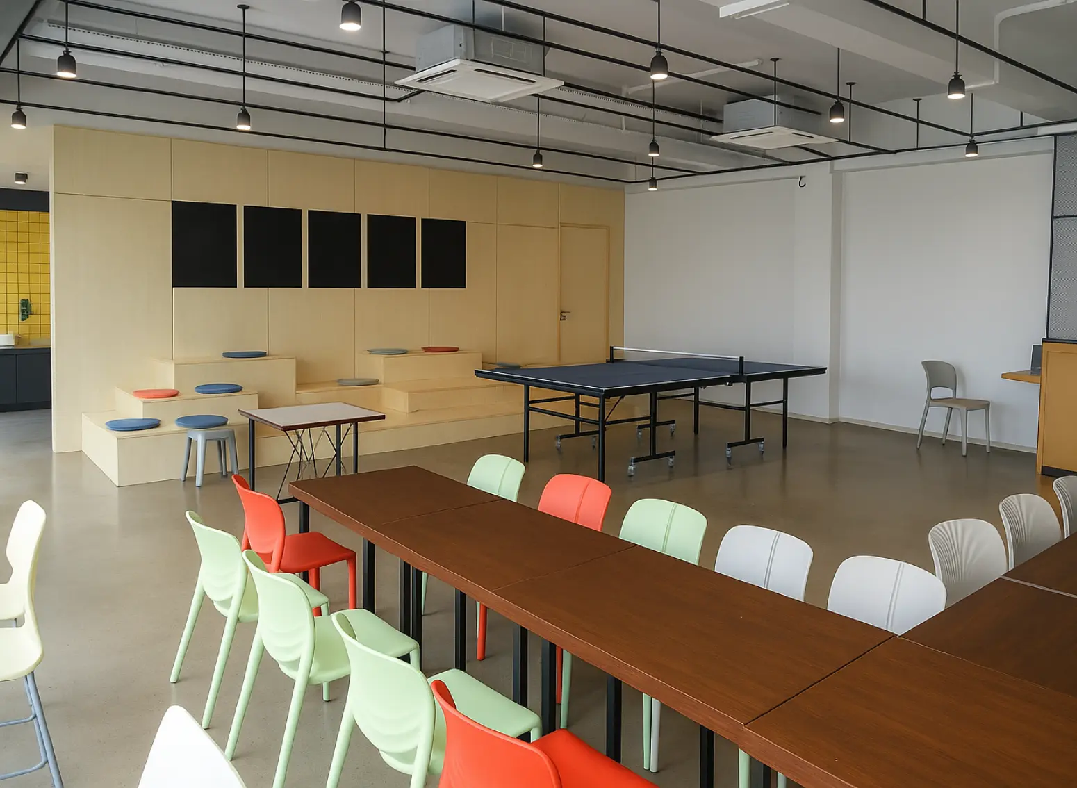 Sleek and modern interior of Wibes coworking