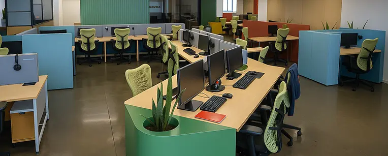 Modern office workspace with desk and chair